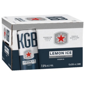 Picture of KGB 7% Lemon Ice Vodka Premix 12pk Cans 250ml