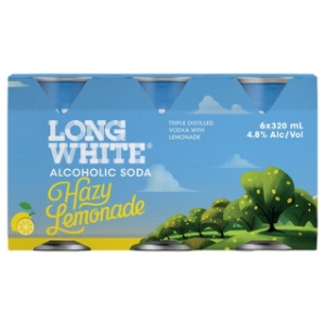Picture of Long White Hazy Lemonade 4.8% 6pk Cans 320ml