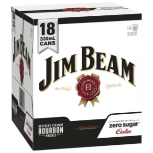 Picture of Jim Beam Bourbon & Zero Sugar Cola 18pk Cans 330ml