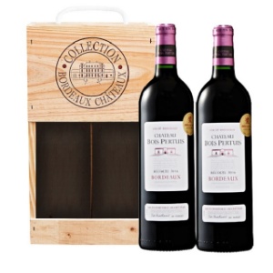 Picture of Chateau Pasquet Bois Pertuis Bordeaux Recolte 2016 2x750ml Wooden Gift Box