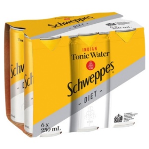 Picture of Schweppes Diet Tonic 6pack Cans 250ml